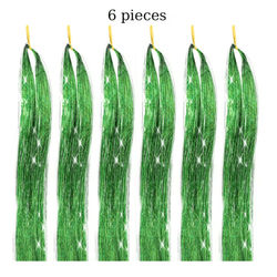 48 Inch Fairy Hair Tinsel Kit 1200 Sparkling Hair Extensions In 12 Colors green 48 Inches