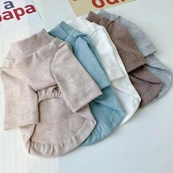 Soft Cotton Dog Hoodies: Breathable Pet Clothes & Accessories 9 Grey Short Sleeve 14 (3.0 4.5KG)