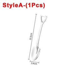 Stainless Steel Shovel Spoon Set For Coffee, Tea, Ice Cream, Dessert Creative Kitchen Tableware Cutlery Style A(1Pcs)