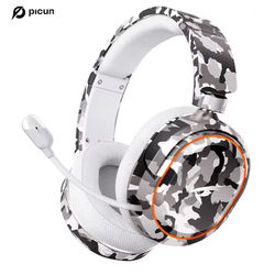 Picun G2 Wireless Gaming Headset Immersive Audio With 7.1 Surround Sound camo Gray