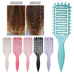 3 in 1 Curl Define Styling Brush Hollow Out Detangling Hair Brush Tangled Hair Comb Shaping Defining Curls Barber Styling Tools