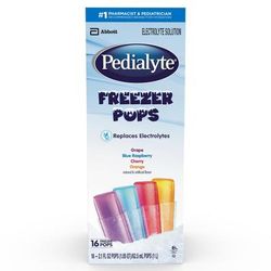 Pedialyte Freezer Pops Oral Electrolyte Solution Grape / Blue Raspberry / Cherry / Orange Flavor 2.1 oz. Electrolyte (826963_CT)