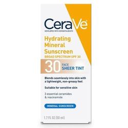 CeraVe Hydrating Mineral Sunscreen Face Sheer Tint Sunscreen SPF30 Lotion 1.7 oz. Tube (1253467_EA)