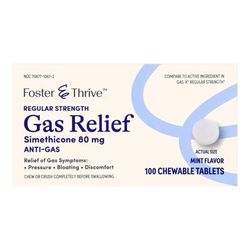 Foster & Thrive Gas Relief 80 mg Strength Chewable Tablet 100 Tablets (1238927_BT)