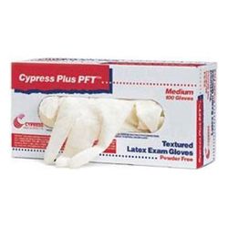 Cypress Plus PFT Exam Glove Large NonSterile Latex Standard Cuff Length Fully Textured Ivory Not Rated (367583_BX)