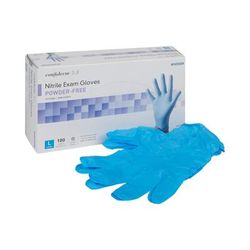 McKesson Confiderm 3.8 Exam Glove Large NonSterile Nitrile Standard Cuff Length Textured Fingertips Blue Not Rated (921613_BX)
