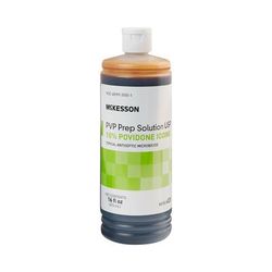 McKesson Skin Prep Solution 16 oz. Flip-Top Bottle 10% Strength Povidone-Iodine NonSterile (911740_CS)