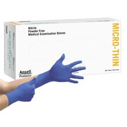 Micro-Touch Micro-Thin Exam Glove Small NonSterile Nitrile Standard Cuff Length Textured Fingertips Blue Not Rated (895545_CS)