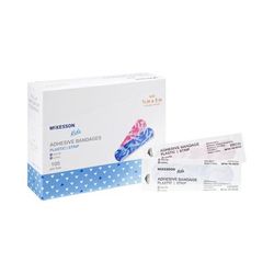 McKesson Kids Adhesive Strip 3/4 X 3 Inch Plastic Rectangle Kid Design (Blue / Pink Camo) Sterile (1055593_CS)
