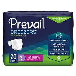 Prevail Breezers Unisex Adult Incontinence Brief Regular Disposable Heavy Absorbency (527367_CS)