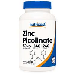 nutricost Dietary Supplement Zinc Picolinate 50 mg Strength Capsule 240 Per Bottle (1270263_BT)