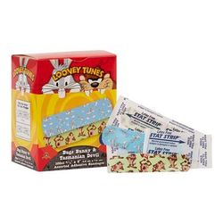 Looney Tunes Stat Strip Adhesive Strip 3/4 X 3 Inch Plastic Rectangle Kid Design (Looney Tunes Bugs and Taz) Sterile (278007_BX)