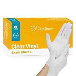 CareStock Exam Glove X-Large NonSterile Vinyl Standard Cuff Length Smooth Clear Not Rated (1230910_CS)