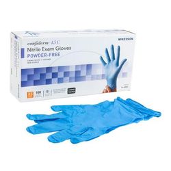 McKesson Confiderm 4.5C Exam Glove X-Small NonSterile Nitrile Standard Cuff Length Textured Fingertips Blue Chemo Tested (921601_CS)