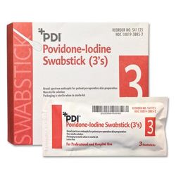 PDI Impregnated Swabstick 10% Strength Povidone-Iodine Individual Packet NonSterile (188680_CS)