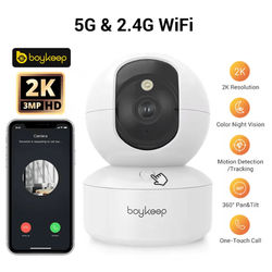 BoyKeep 3MP Smart Indoor Security Camera With Auto Tracking And 5G WiFi For Baby And Home Monitoring us Plug