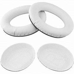 Replacement Ear Pads Cushion For Bose Headphones, Soft Protein Leather Earpad Covers white