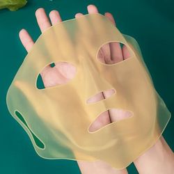 Silicone Facial Mask Cover, Reusable Anti Evaporation Moisturizing Fixing Tool gold
