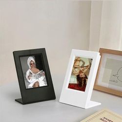 2PCS 3 Inch L Shaped Photo Frame For FujiFilm Instax Mini, Acrylic Tabletop Display Stand yellow pink