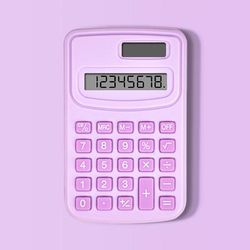 Small Solar Calculator Portable, Cute 8 Digits LCD Electronic Calculator For Home, Office & School Teaching Supplies purple