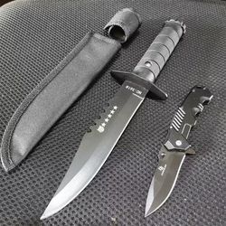 Camping Knife Set With Fixed And Folding Blades 8Cr13MoV Steel 2 piece Knife Set