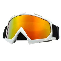 Windproof Motorcycle Glasses Anti Fog Sport Sunglasses For Cycling, Snowboarding & Dirt Bike Riding white Yellow