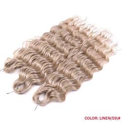 Noble Hair Synthetic Loose Deep Wave Braiding Hair Extensions Ombre Blonde Twist Crochet Curly Water Wave Braid 613f 24inches 60cm