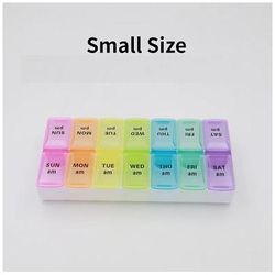 New Weekly Pill Organizer, Portable 7 Day Travel Pill Case With 14 Grids For Vitamins, Medicine & Fish Oil Tablets mix Color S
