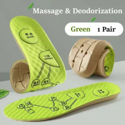 Acupoint Massage Insoles For Shoes, Plantar Fasciitis Arch Support Pads For Men & Women, Deodorant Healthy Template Shoe 1pair Green 45 46