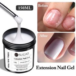 UR Sugar Deluxe Builder Gel Kit Nude & Clear Hard Extension Gel For Strong Salon Nails milkywhite