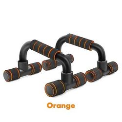 Heavy Duty U Shaped Push Up Rack Ergonomic Hand Grip For Chest & Body Building Workouts orange