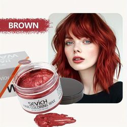 Temporary Hair Color Wax, Easy To Wash DIY Hair Dye For Beards, Eyebrows & Styling (Dyed Mud) brown
