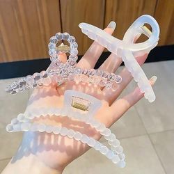 Large Clear Claw Hairpin Set For Women & Girls, Strong Hold For Thick & Thin Hair, Ideal For Fixed Hair, Travel & Stylin Large Clear Claw Hairpin Set For Women & Girls, Strong Hold For Thick & Thin Hair, Ideal For Fixed Hair, Travel & Stylin