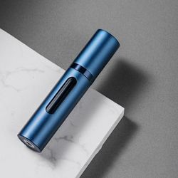 Glass Refillable Perfume Bottle With Spray Pump, Travel Size Mini Scent Atomizer, Empty Cosmetic Container For Purse deep Blue