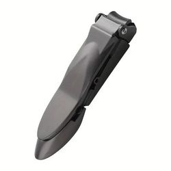 Heavy Duty Self Catching Nail Clippers With Ergonomic Grip And Built In Nail Collector For Men gray