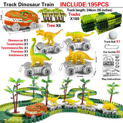 Dinosaur Race Track Toy Set With Electric Car And Looping Track For Kids track Set195