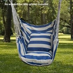 Handwoven Hanging Hammock Chair For Indoor & Outdoor Relaxation blue And White