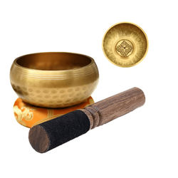 Miwayer Mini Tibetan Singing Bowl Handmade In Nepal Buddha Thumb Bowl For Meditation, Yoga, Stress Relief, And Healing 3 In Cross Pestle