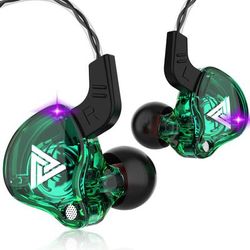 Wired Earphones With Mic, HiFi Sound Quality In Ear Headphones, Gaming Headset For Mobile, PC, Bass Earbud green