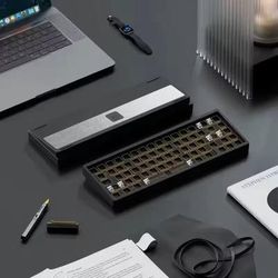 Aluminum Mechanical Keyboard Kit With RGB Wireless Bluetooth And Gasket Mount black