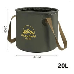 Collapsible Portable Camping Bucket Foldable Outdoor Water Carrier For Fishing And Travel green 20l