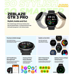 Zeblaze GTR 3 Pro AMOLED Smartwatch With Bluetooth Calling And Fitness Tracking champagne Gold