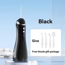 Rechargeable Oral Irrigator Water Flosser With 3 Cleaning Modes black