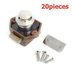 20 Piece RV Push Lock Set For Cabinets And Drawers Child Safety And Furniture Latches carlock002 brown
