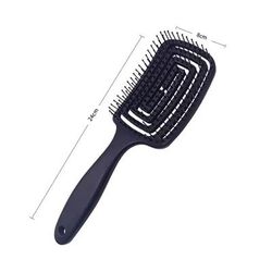 Elastic Massage Comb & Hollow Out Hair Brush, Fast Blow Drying Detangling Tool For All Hair Types black