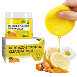 Turmeric Kojic Acid Cleansing Pads Exfoliating Facial Wipes For Bright, Clear Skin d