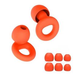 Quiet Reusable Ear Plugs With Multi Size Tips For Sleep, Work & Travel red