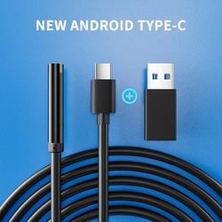 7.0MM TYPE C Endoscope Camera IP67 Waterproof, 6 Adjustable LEDs, USB Android Flexible Inspection Borescope For Phone type c 7mm 2m