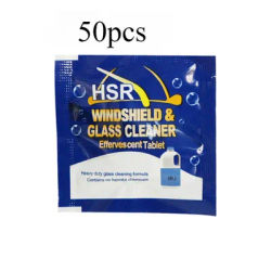All Season Windshield Washer Effervescent Tablet, Solid Concentrate, Shellac Free Formula For Streak Free Cleaning 50pcs