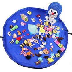 No Mess Pack And Play Toy Storage Bag Portable, Easy Cleanup | Perfect Gift For Kids Blue 60 Inches (150 CM)